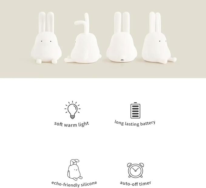 Cute Rabbit Mood Light Dimmable Led Soft Night Light For Baby Girlfriend Gift Children's Night Lights Kids Room Decor Led Lights